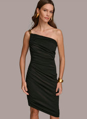 Donna Karan Dresses And Jumpsuits | Women ONE SHOULDER RUCHED DRESS Black