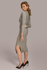 Donna Karan Dresses And Jumpsuits | Women ONE SHOULDER SWEATER MIDI DRESS Steel Heather