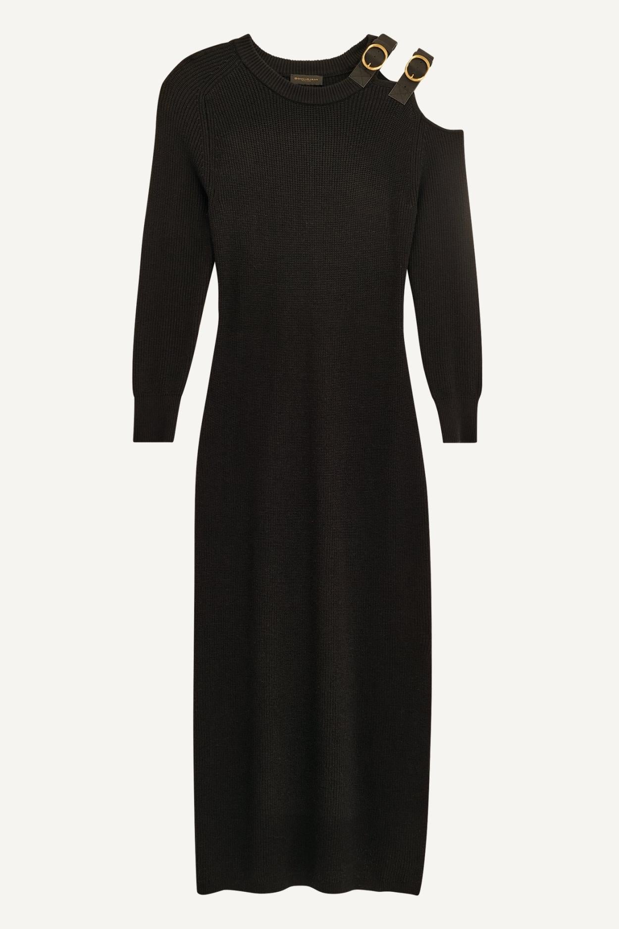 Donna Karan Dresses And Jumpsuits | Women ONE SIDED COLD SHOULDER MIDI DRESS Black
