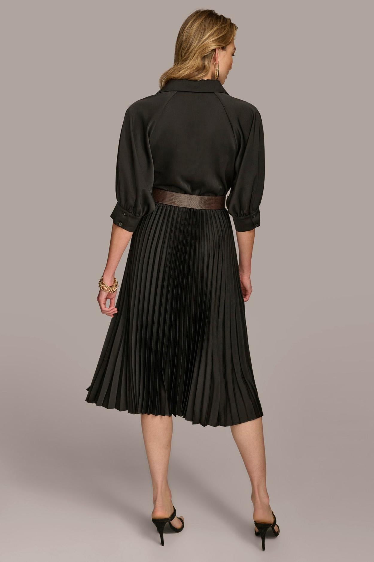Donna Karan Dresses And Jumpsuits | Women PLEATED SHIRT DRESS Black