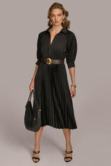 Donna Karan Dresses And Jumpsuits | Women PLEATED SHIRT DRESS Black
