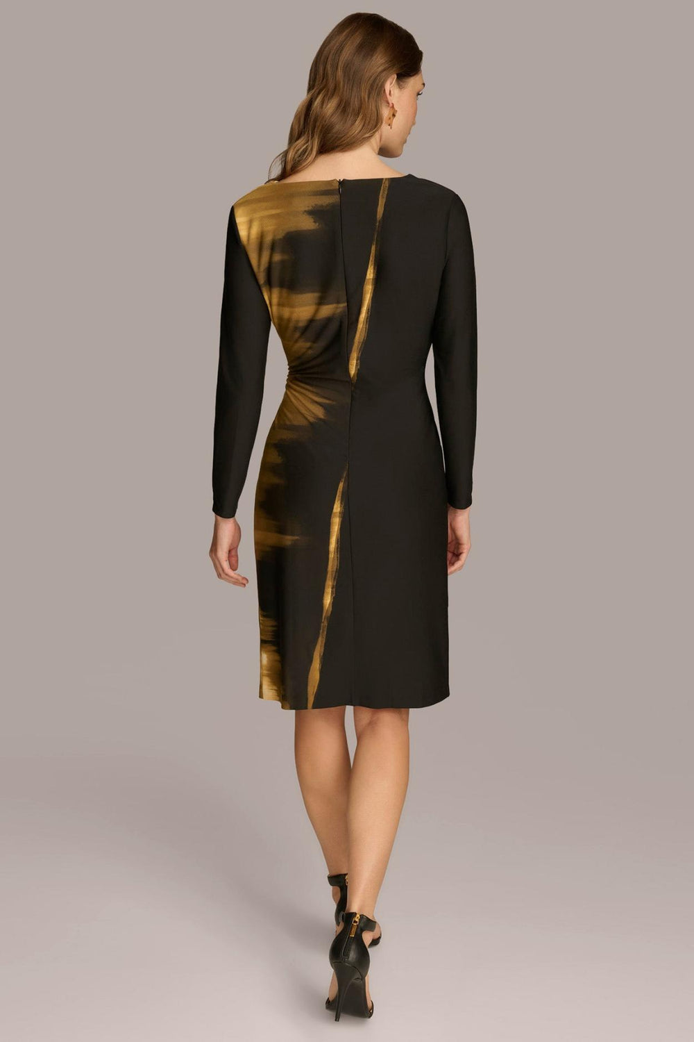 Donna Karan Dresses And Jumpsuits | Women PRINT COWL NECK DRESS Gold Multi