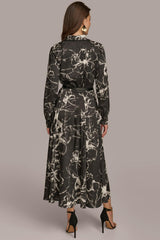 Donna Karan Dresses And Jumpsuits | Women PRINTED SHIRT DRESS WITH BELT Black