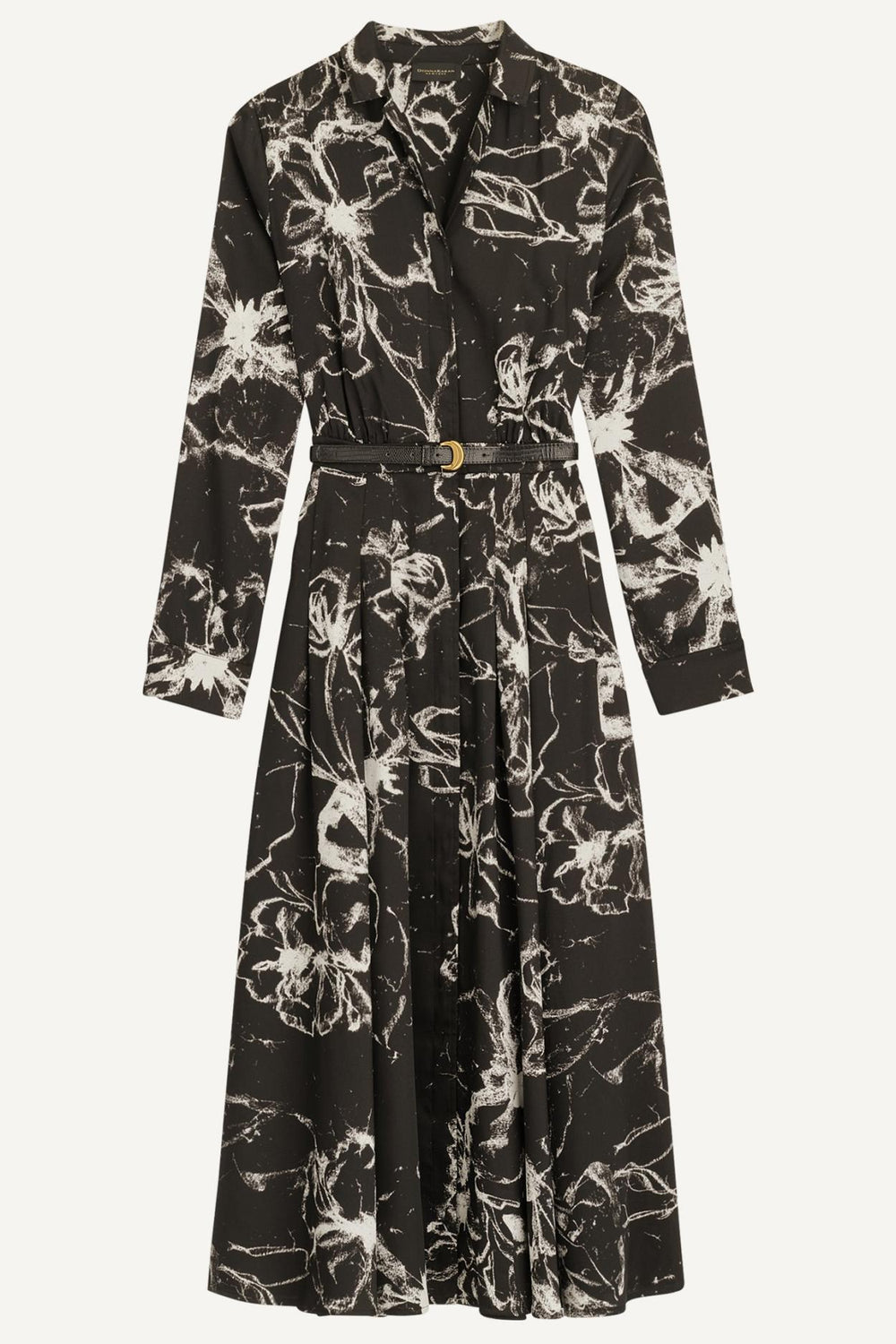 Donna Karan Dresses And Jumpsuits | Women PRINTED SHIRT DRESS WITH BELT Black