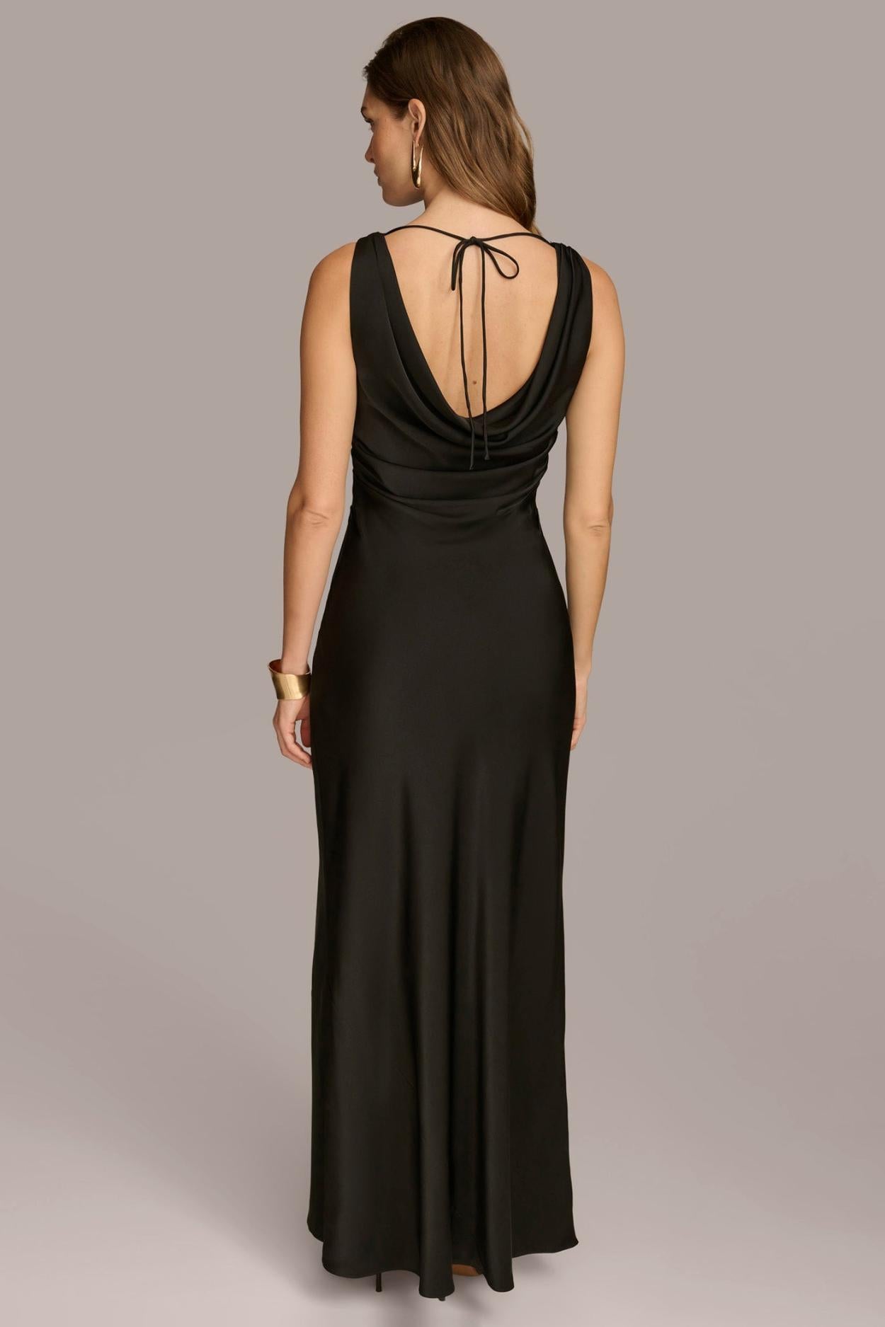Donna Karan Dresses And Jumpsuits | Women SATIN COWL NECK GOWN Black