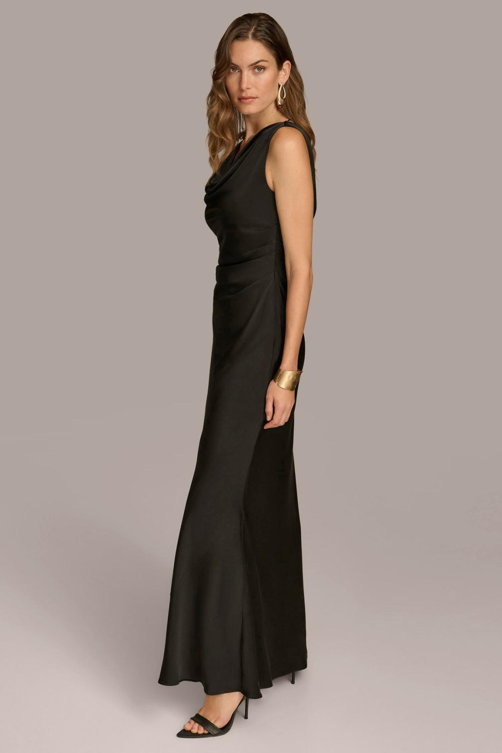 Donna Karan Dresses And Jumpsuits | Women SATIN COWL NECK GOWN Black