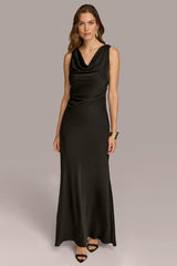Donna Karan Dresses And Jumpsuits | Women SATIN COWL NECK GOWN Black