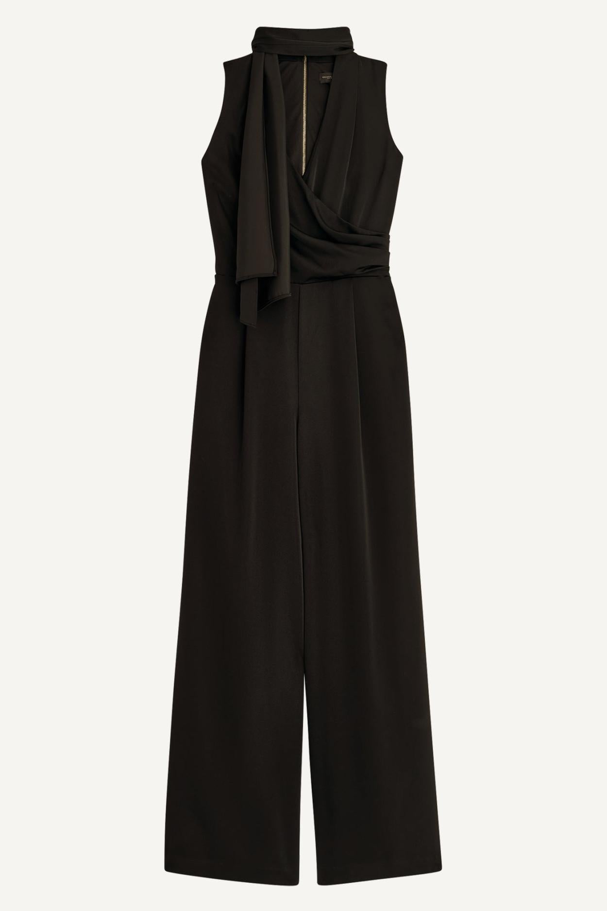 Donna Karan Dresses And Jumpsuits | Women SATIN V NECK JUMPSUIT Black