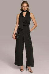 Donna Karan Dresses And Jumpsuits | Women SATIN V NECK JUMPSUIT Black