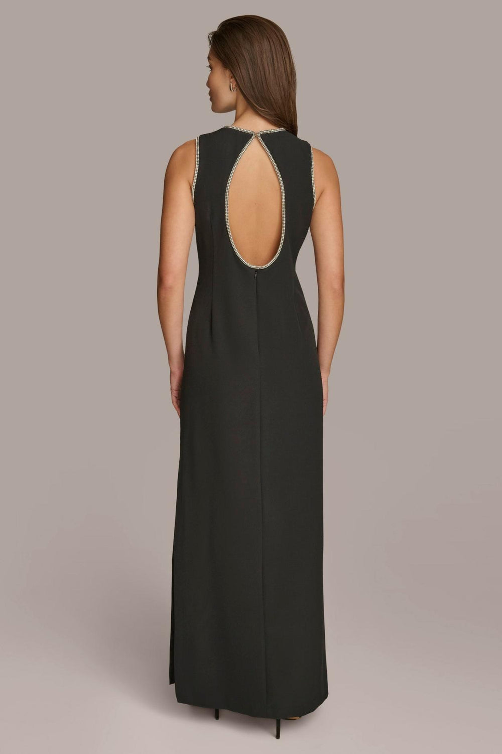 Donna Karan Dresses And Jumpsuits | Women SCUBA GOWN WITH HOT FIX TRIM Black