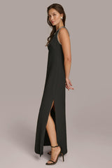Donna Karan Dresses And Jumpsuits | Women SCUBA GOWN WITH HOT FIX TRIM Black