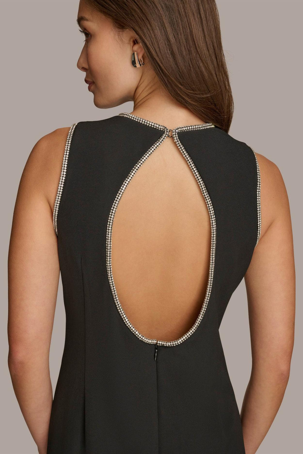 Donna Karan Dresses And Jumpsuits | Women SCUBA GOWN WITH HOT FIX TRIM Black