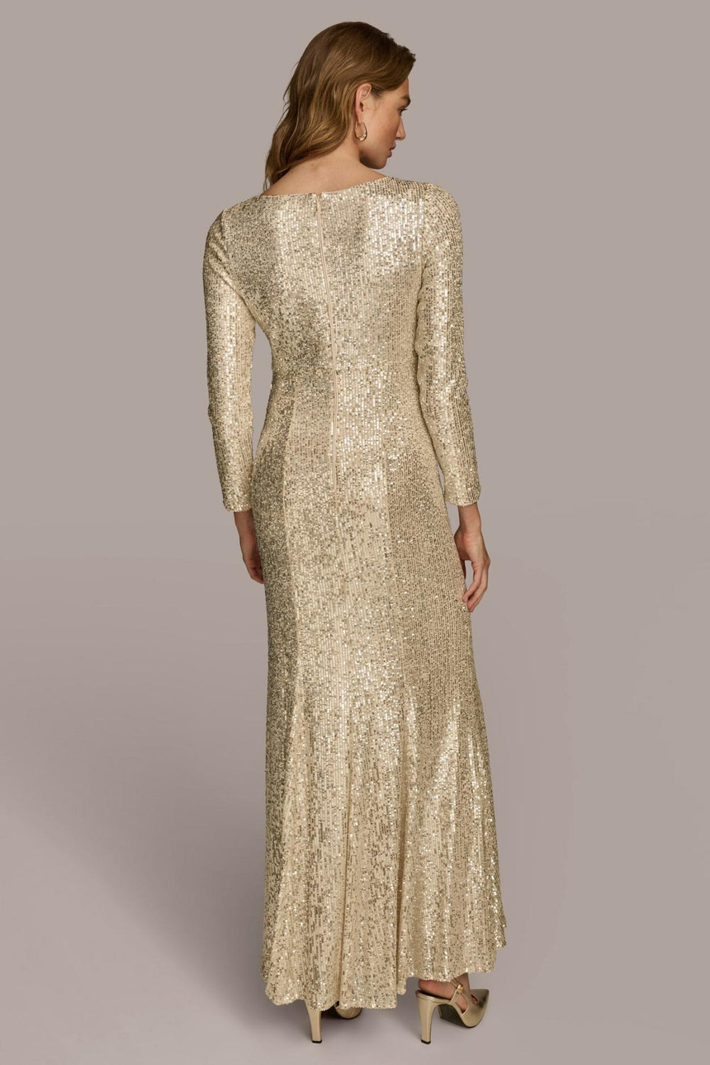 Donna Karan Dresses And Jumpsuits | Women SEQUIN BOAT NECK GOWN Canvas/silver