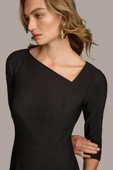 Donna Karan Dresses And Jumpsuits | Women SHEATH DRESS WITH ASYMMETRICAL NECK Black