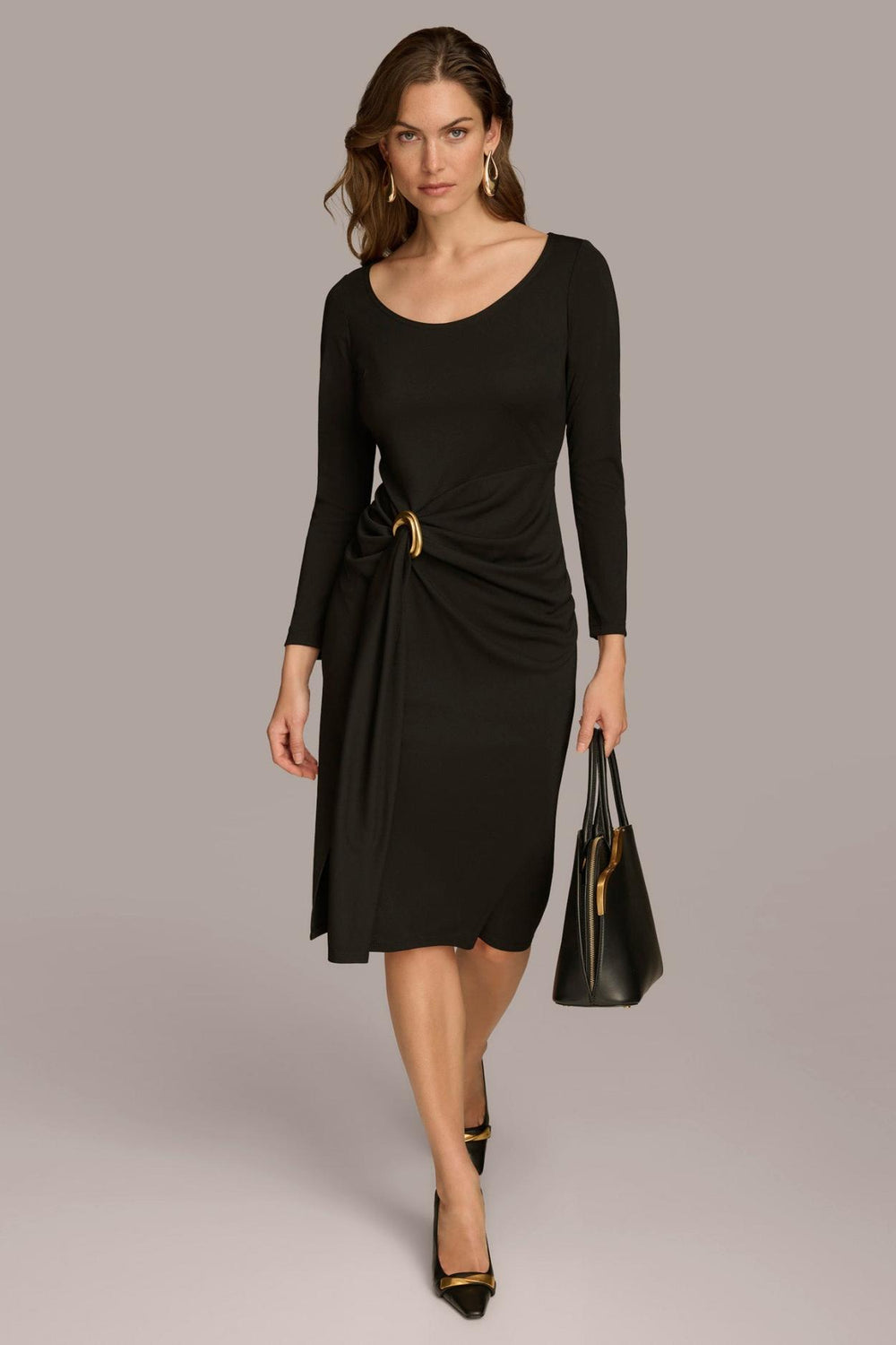 Donna Karan Dresses And Jumpsuits | Women SHEATH ROUCHED SIDE DRESS Black