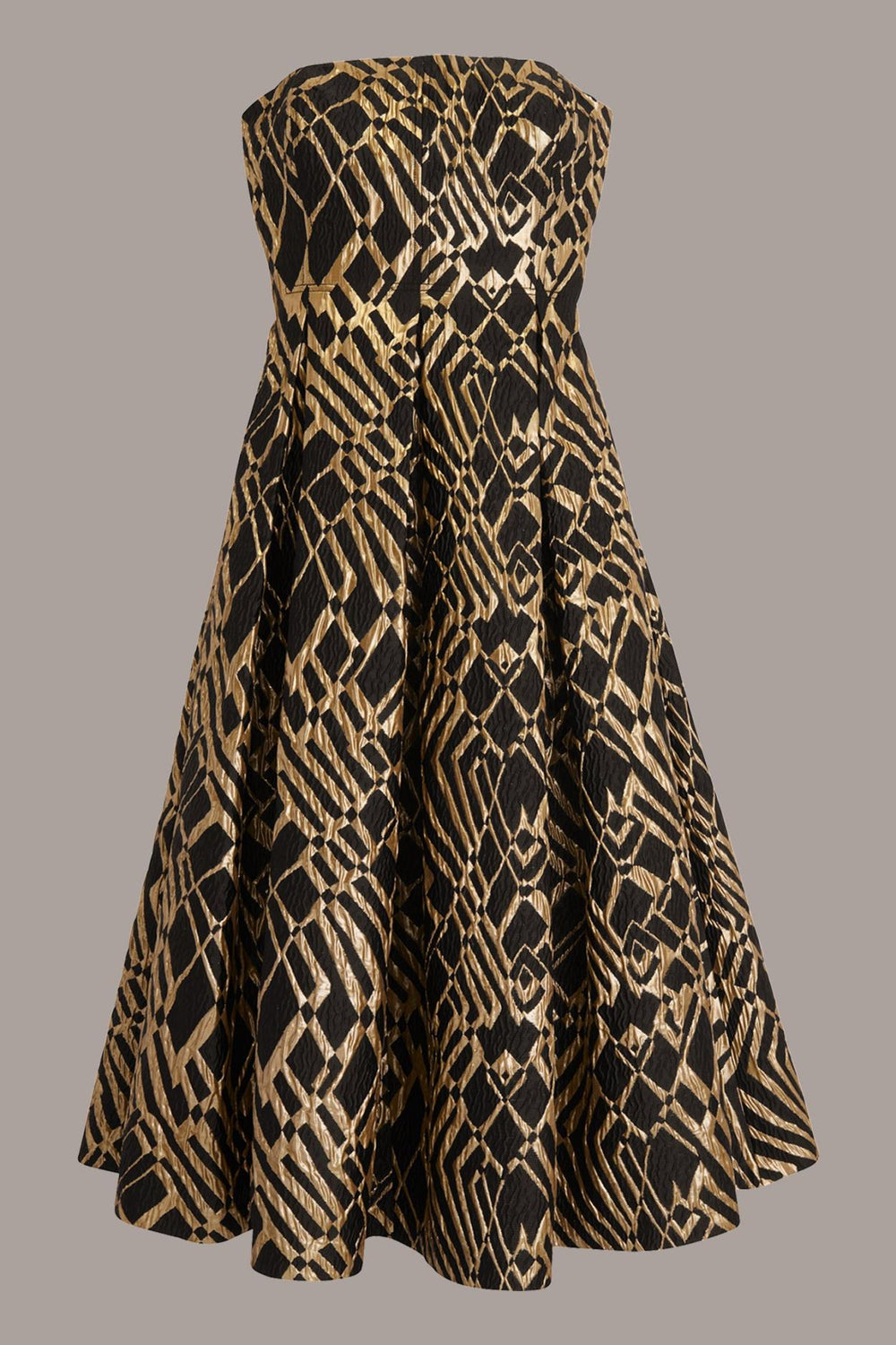 Donna Karan Dresses And Jumpsuits | Women STRAPLESS FIT AND FLARE DRESS Black/sand Multi