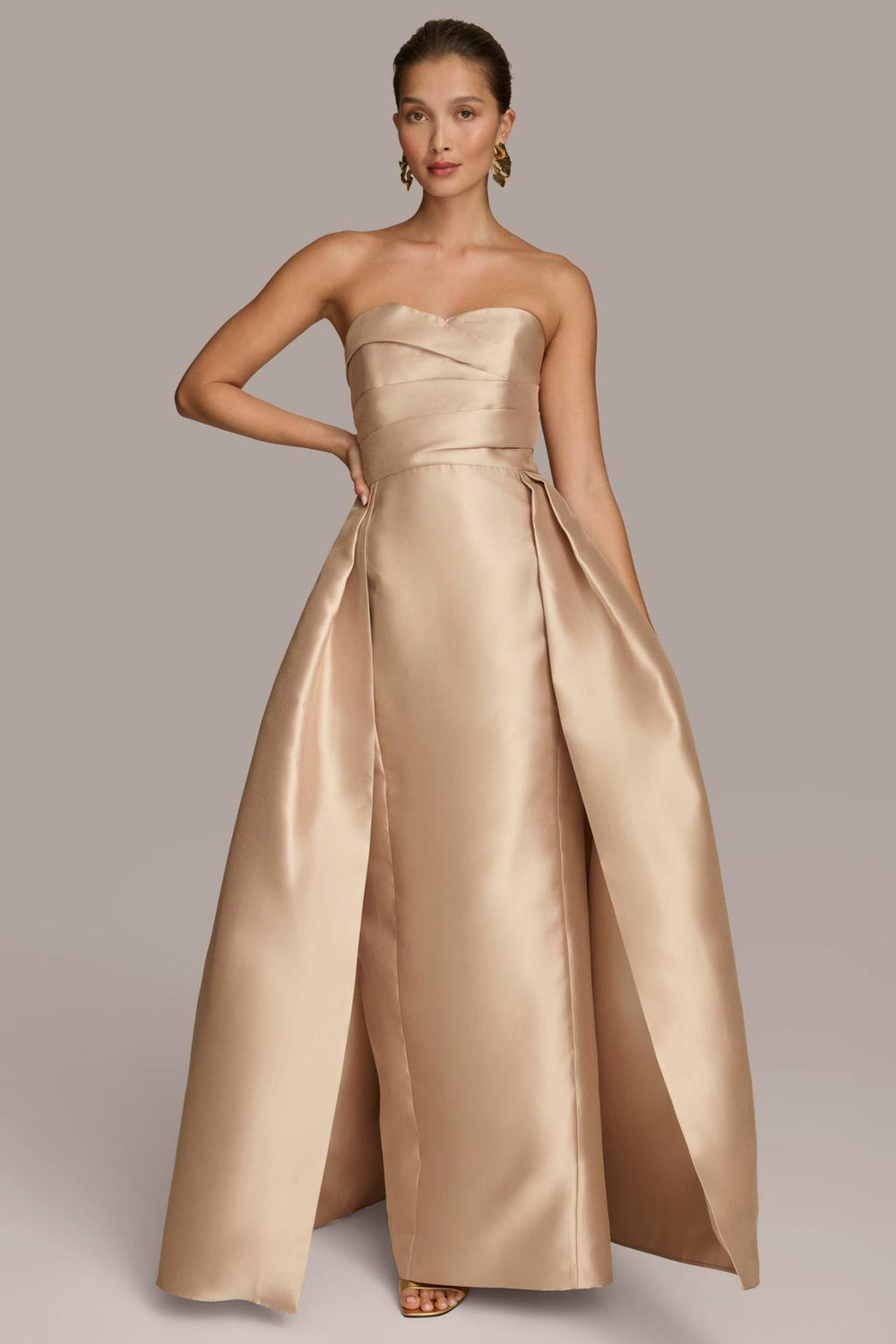 Donna Karan Dresses And Jumpsuits | Women SWEETHEART GOWN WITH OUTER SKIRT Gold