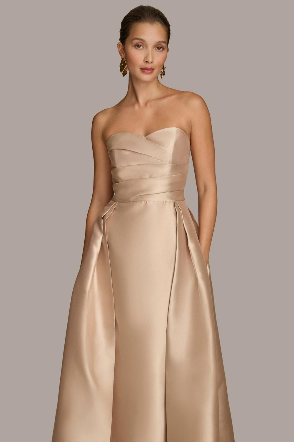 Donna Karan Dresses And Jumpsuits | Women SWEETHEART GOWN WITH OUTER SKIRT Gold
