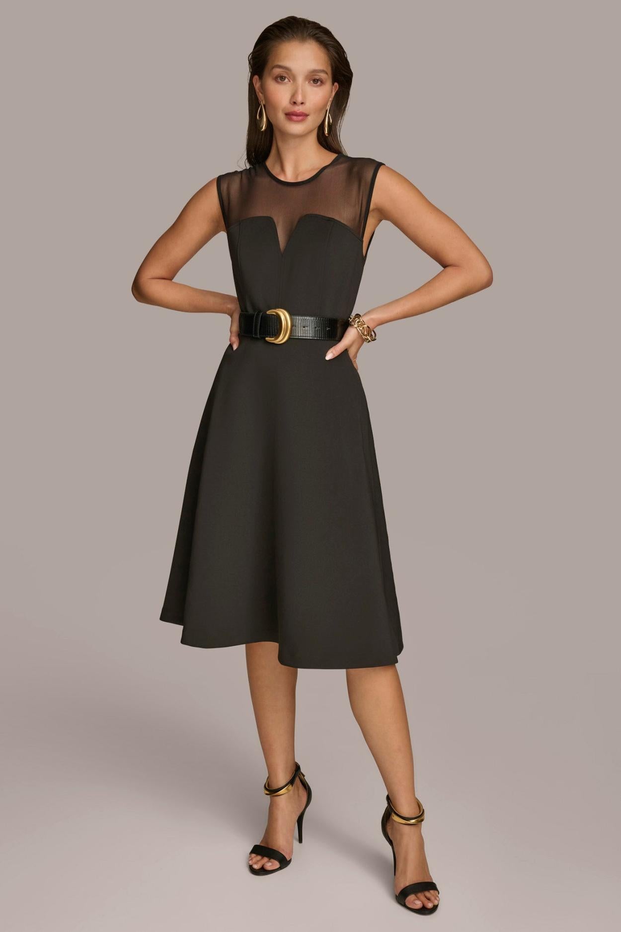 Donna Karan Dresses And Jumpsuits | Women SWEETHEART NECK A LINE DRESS Black