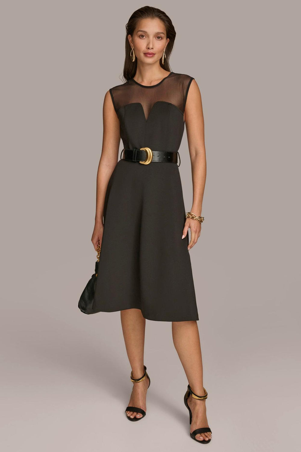 Donna Karan Dresses And Jumpsuits | Women SWEETHEART NECK A LINE DRESS Black