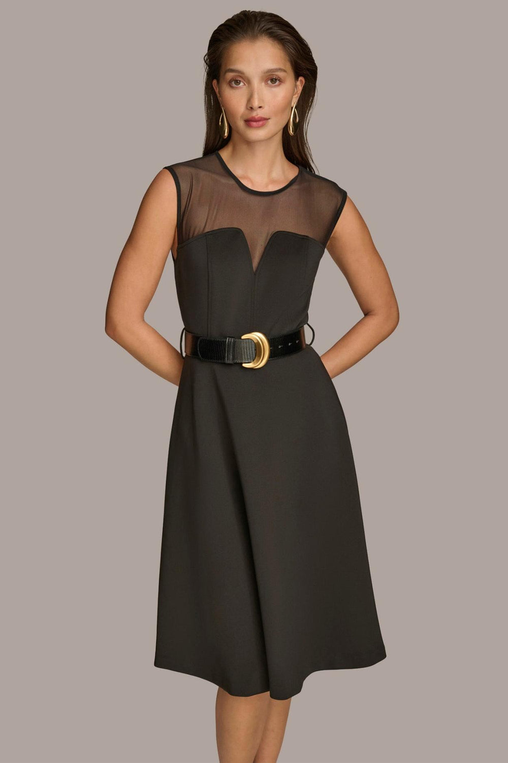 Donna Karan Dresses And Jumpsuits | Women SWEETHEART NECK A LINE DRESS Black