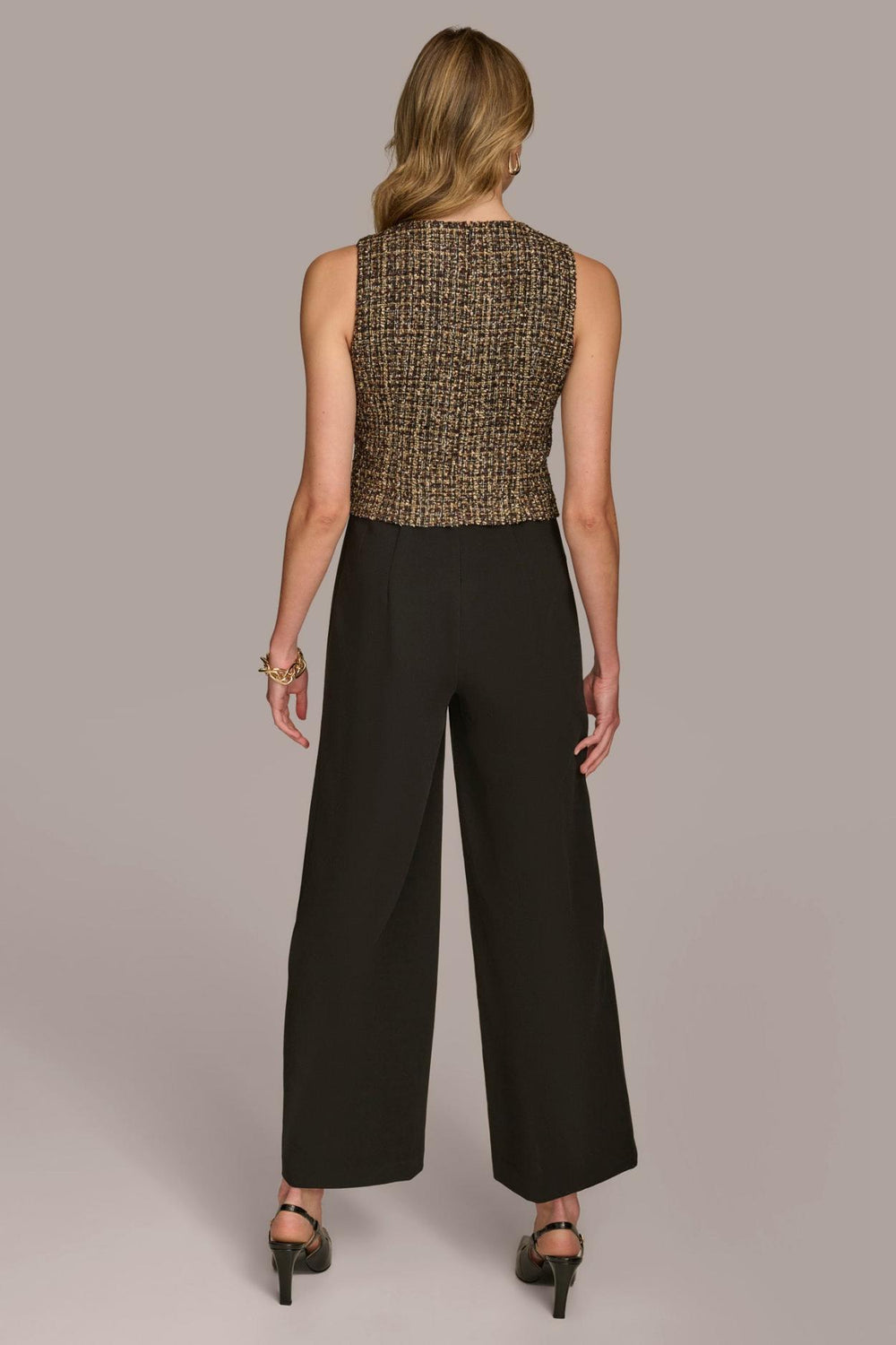 Donna Karan Dresses And Jumpsuits | Women TAILORED JUMPSUIT WITH TWEED VEST Elderberry Multi/black