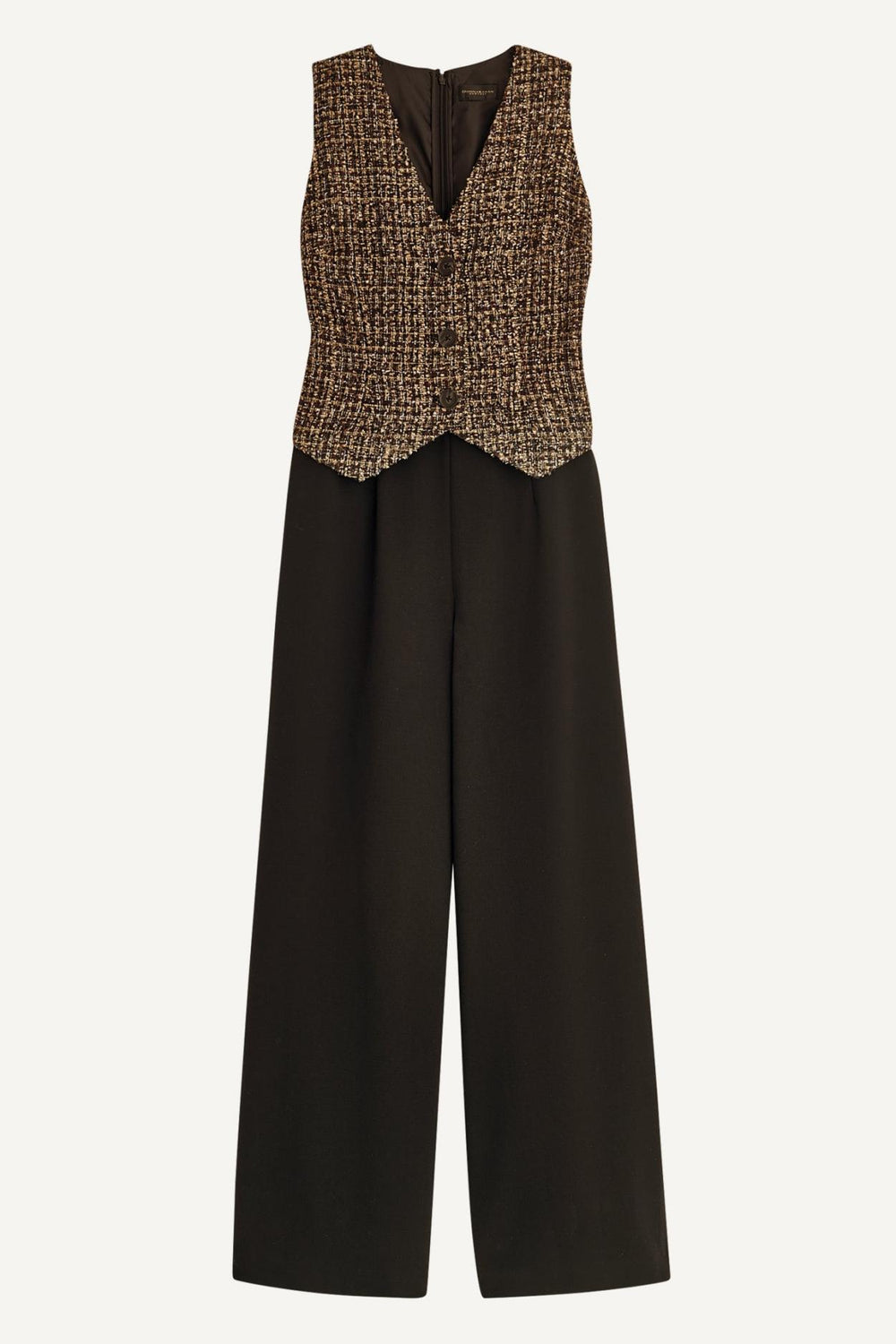 Donna Karan Dresses And Jumpsuits | Women TAILORED JUMPSUIT WITH TWEED VEST Elderberry Multi/black