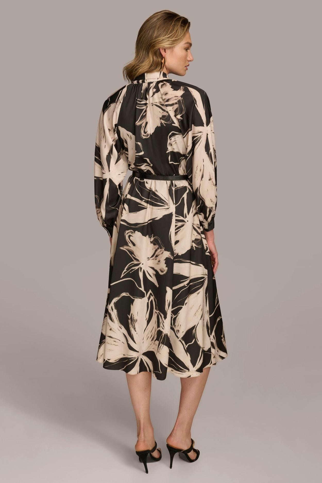 Donna Karan Dresses And Jumpsuits | Women TIE NECK PRINTED MAXI DRESS Black