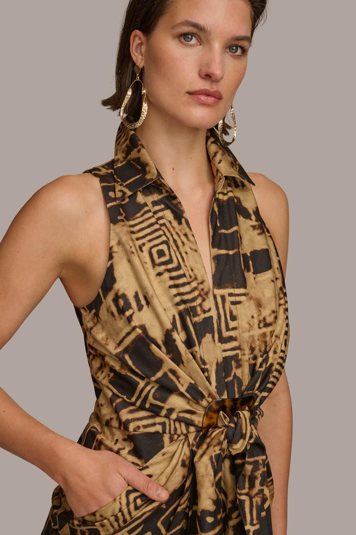 Donna Karan Dresses And Jumpsuits | Women TORTOISE HARDWARE KNOT DRESS Black/fawn