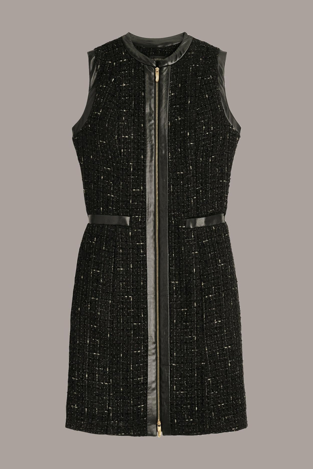 Donna Karan Dresses And Jumpsuits | Women TWEED A LINE DRESS WITH FRONT ZIPPER Black
