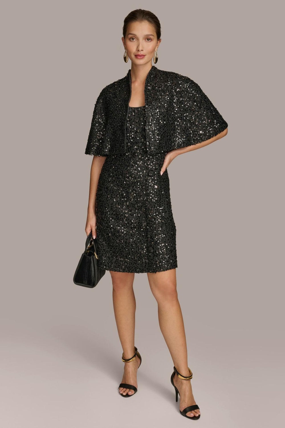 Donna Karan Dresses And Jumpsuits | Women TWO PIECE SEQUIN DRESS AND SHRUG Black