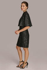 Donna Karan Dresses And Jumpsuits | Women TWO PIECE SEQUIN DRESS AND SHRUG Black