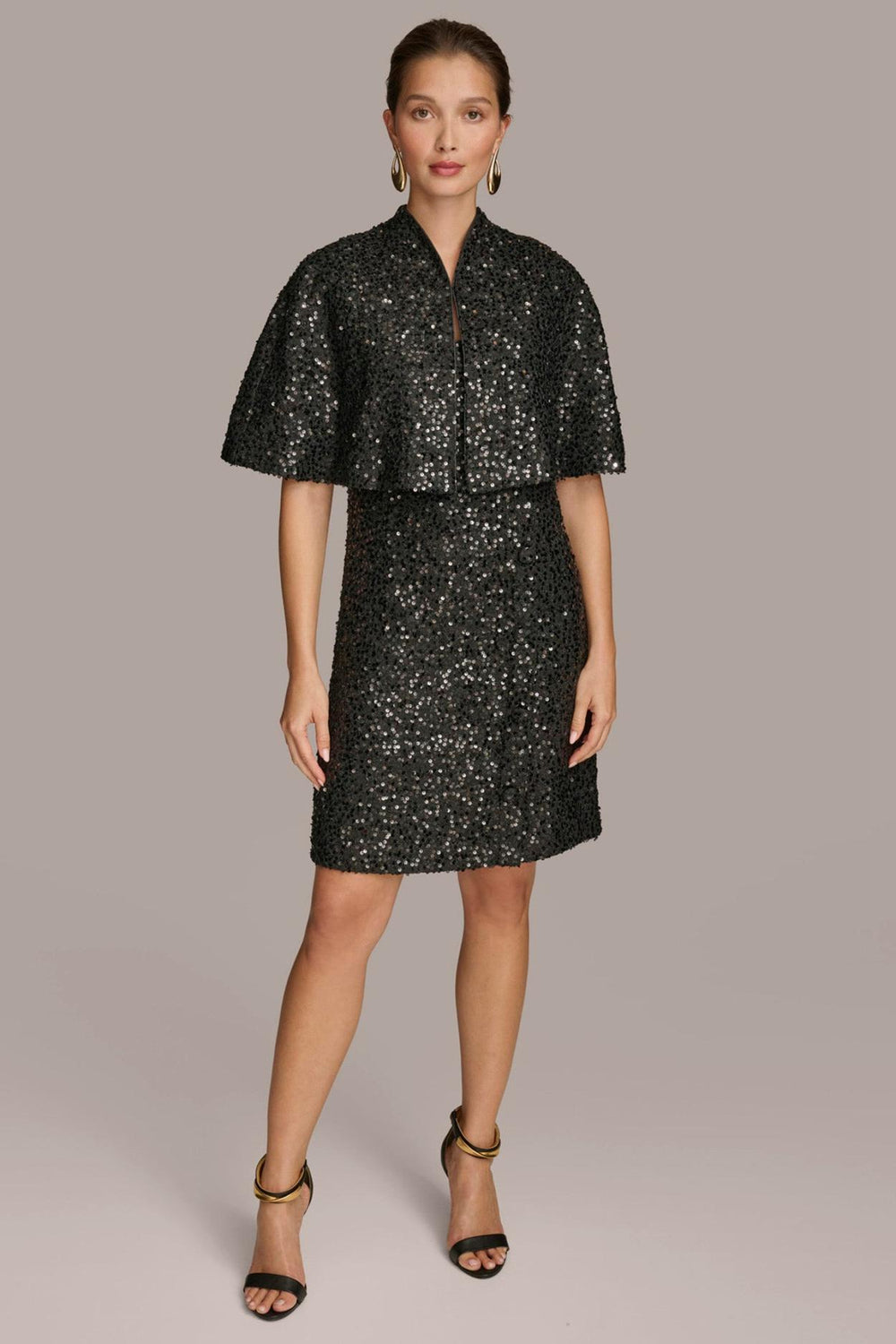 Donna Karan Dresses And Jumpsuits | Women TWO PIECE SEQUIN DRESS AND SHRUG Black