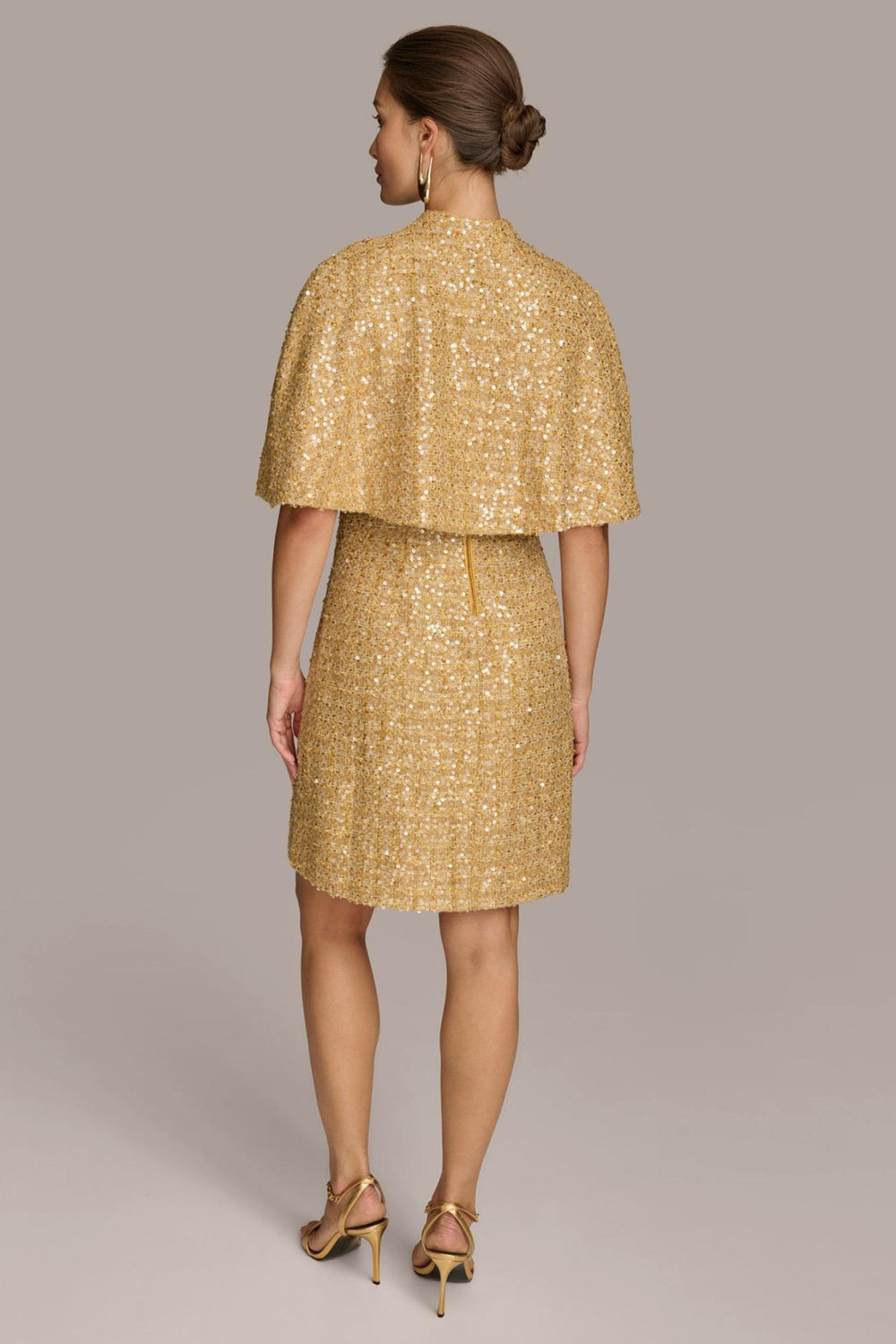 Donna Karan Dresses And Jumpsuits | Women TWO PIECE SEQUIN DRESS AND SHRUG Gold