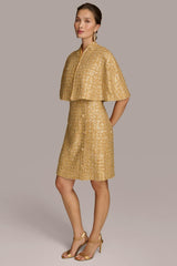 Donna Karan Dresses And Jumpsuits | Women TWO PIECE SEQUIN DRESS AND SHRUG Gold