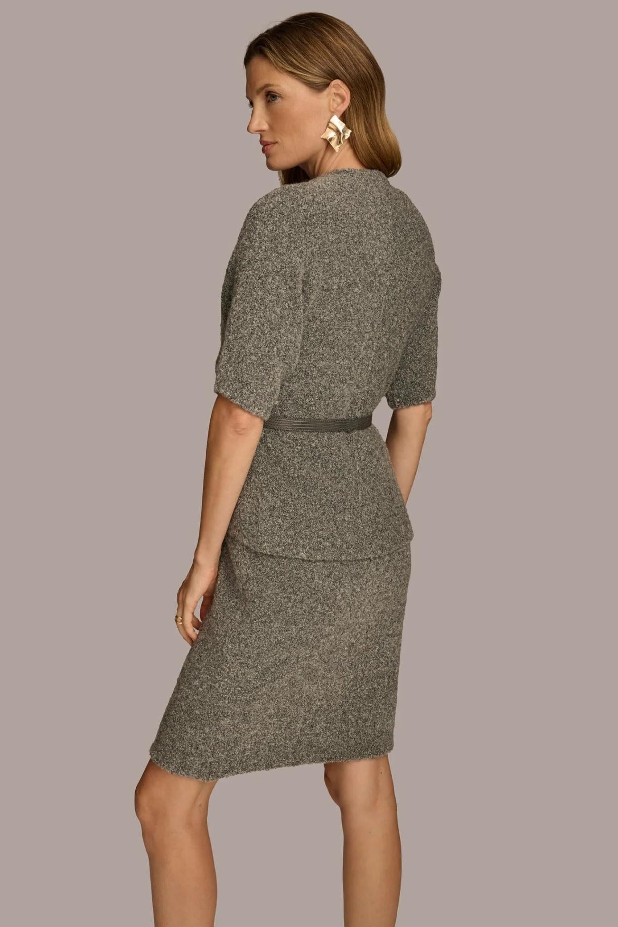 Donna Karan Dresses And Jumpsuits | Women TWO PIECE SWEATER DRESS WITH BELT Tin Heather