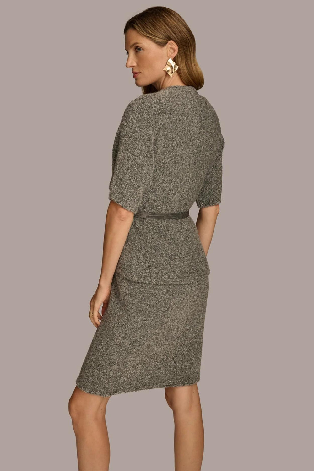 Donna Karan Dresses And Jumpsuits | Women TWO PIECE SWEATER DRESS WITH BELT Tin Heather