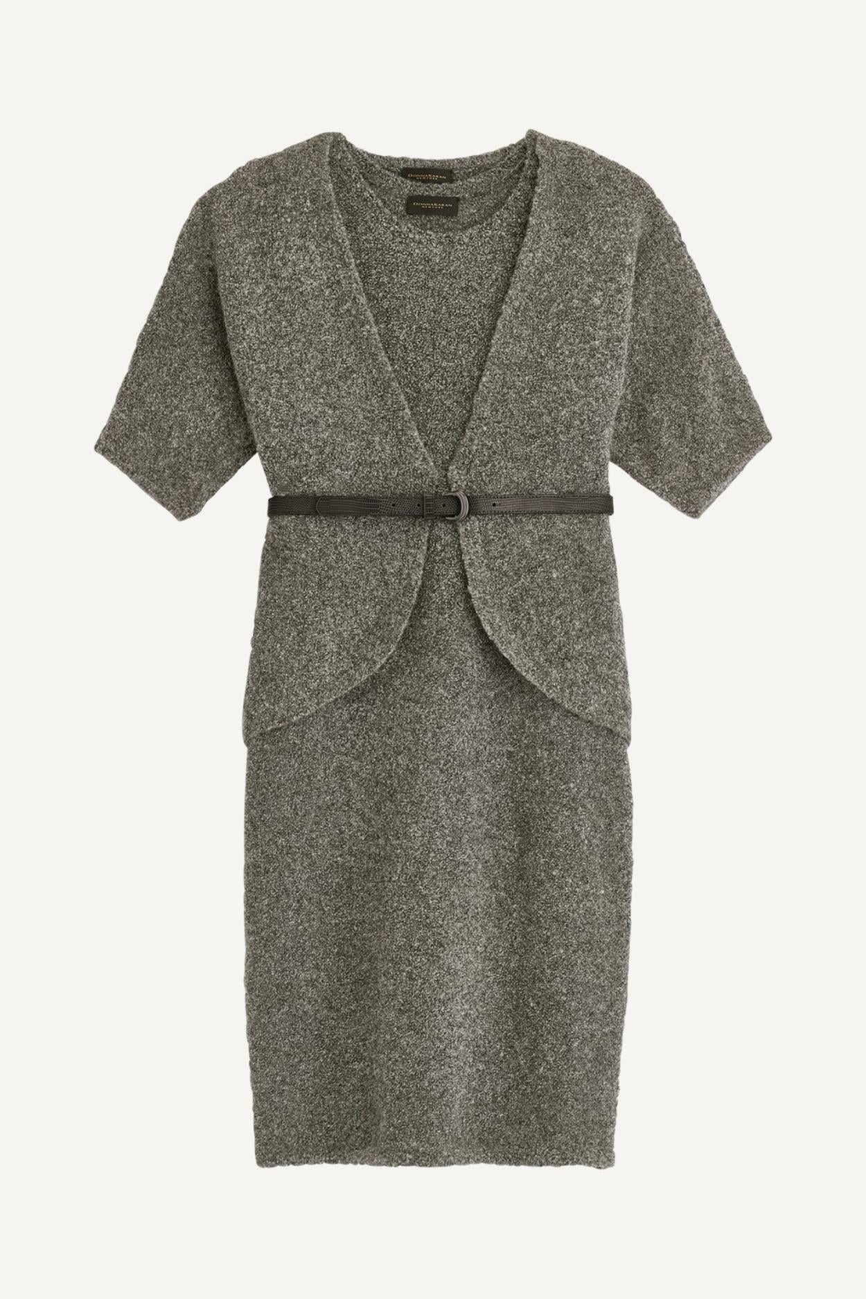 Donna Karan Dresses And Jumpsuits | Women TWO PIECE SWEATER DRESS WITH BELT Tin Heather