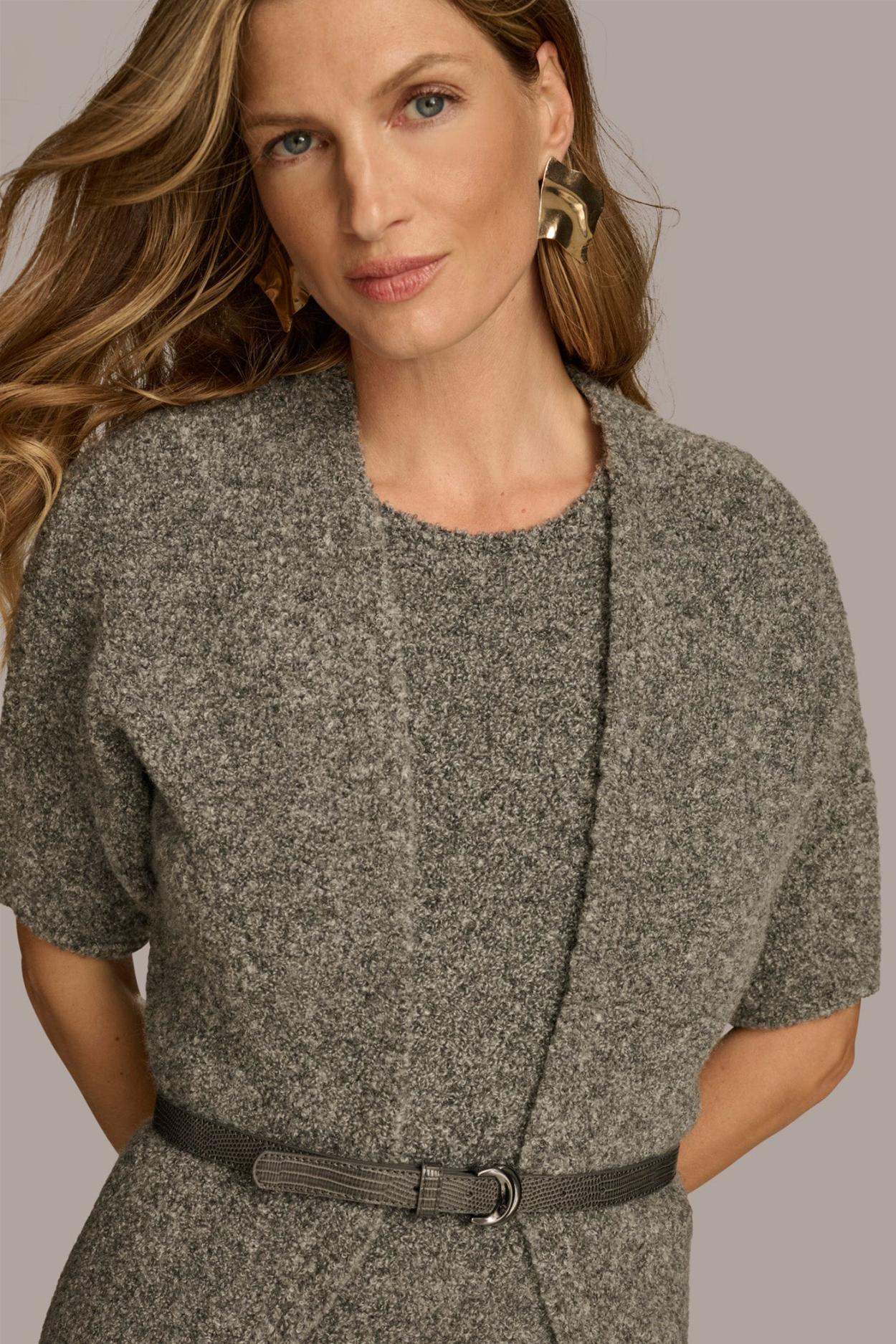 Donna Karan Dresses And Jumpsuits | Women TWO PIECE SWEATER DRESS WITH BELT Tin Heather