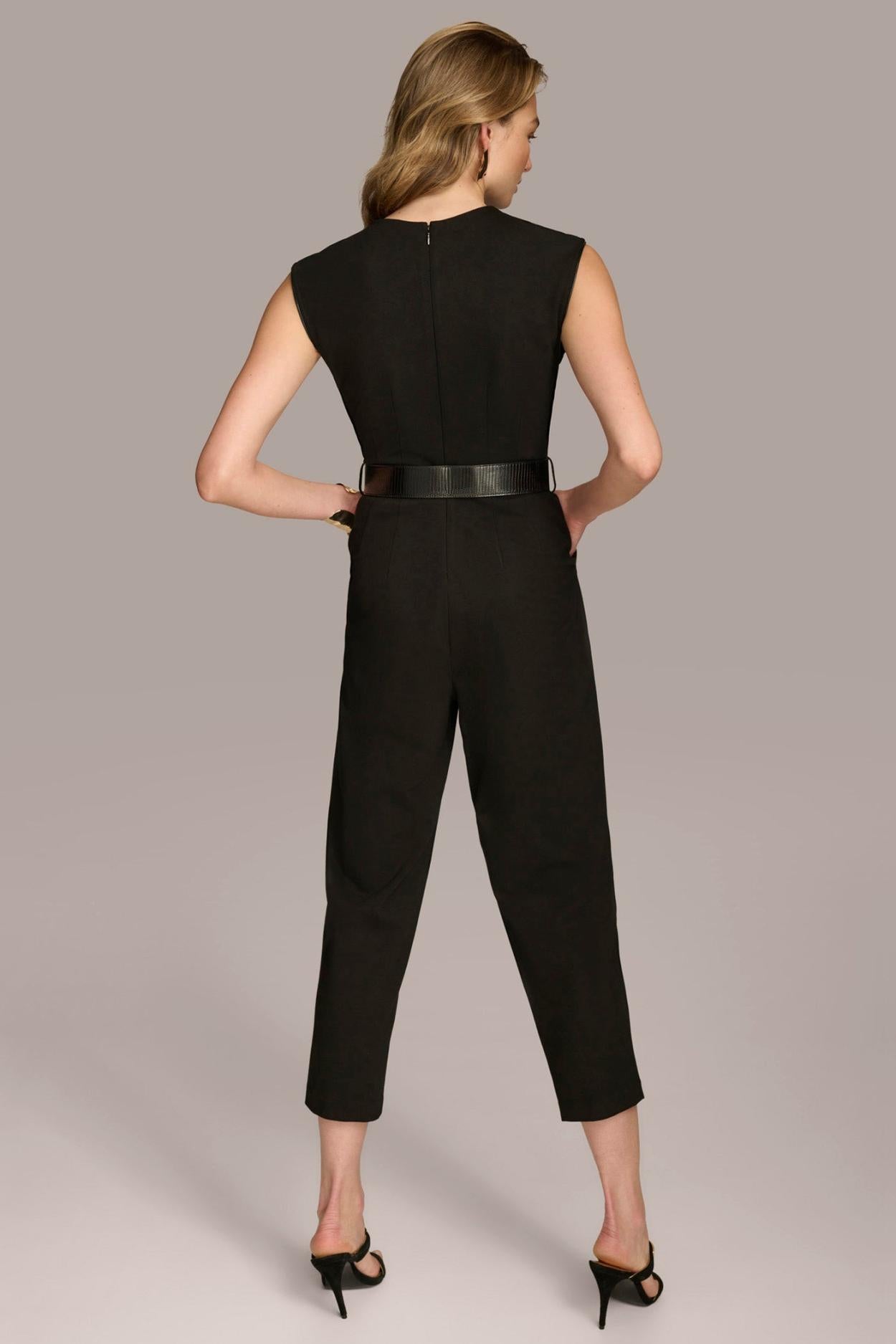 Donna Karan Dresses And Jumpsuits | Women V NECK CROPPED JUMPSUIT Black