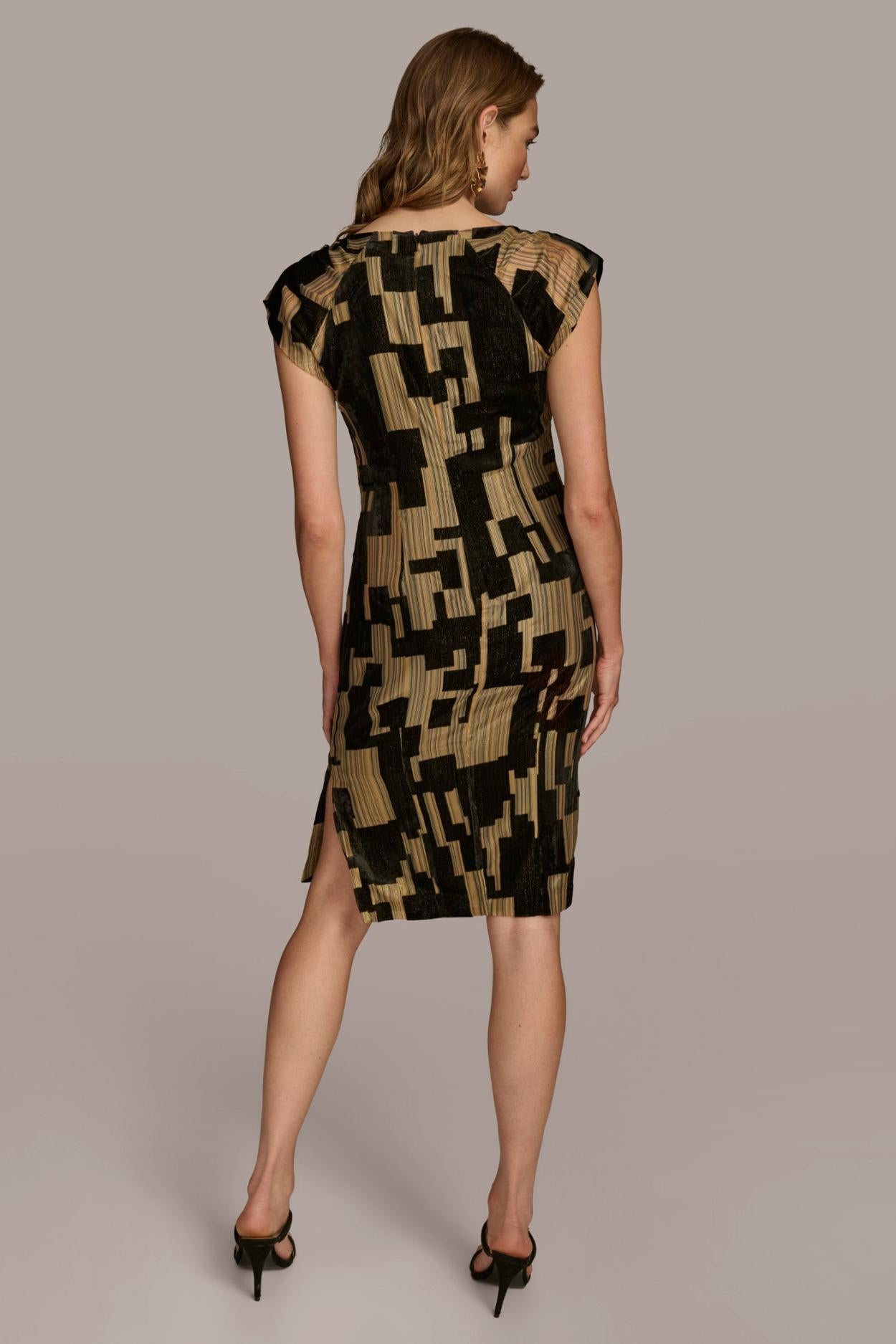 Donna Karan Dresses And Jumpsuits | Women VELVET BURNOUT SHEATH DRESS Black