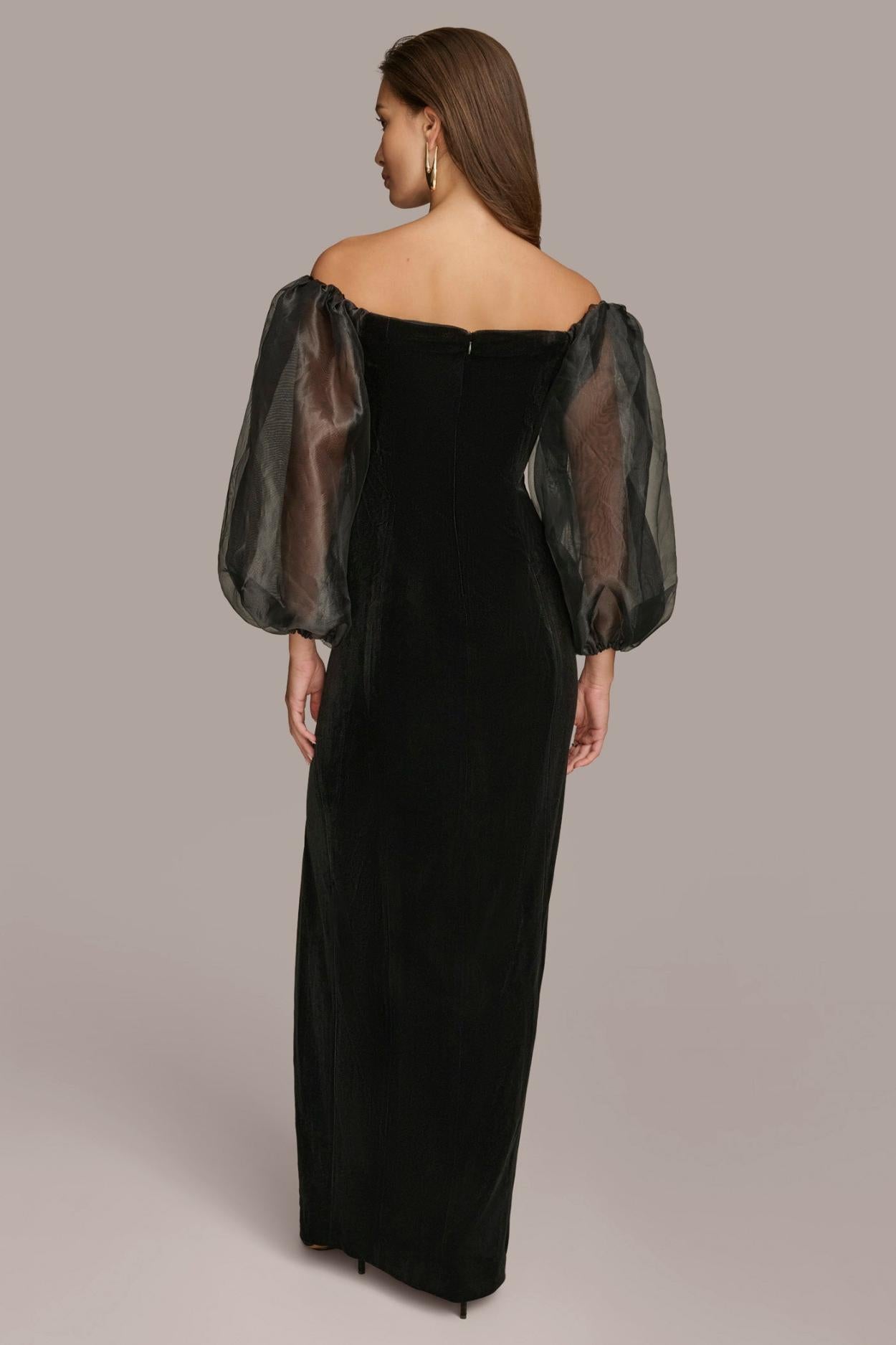 Donna Karan Dresses And Jumpsuits | Women VELVET OFF THE SHOULDER GOWN Black