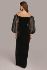 Donna Karan Dresses And Jumpsuits | Women VELVET OFF THE SHOULDER GOWN Black