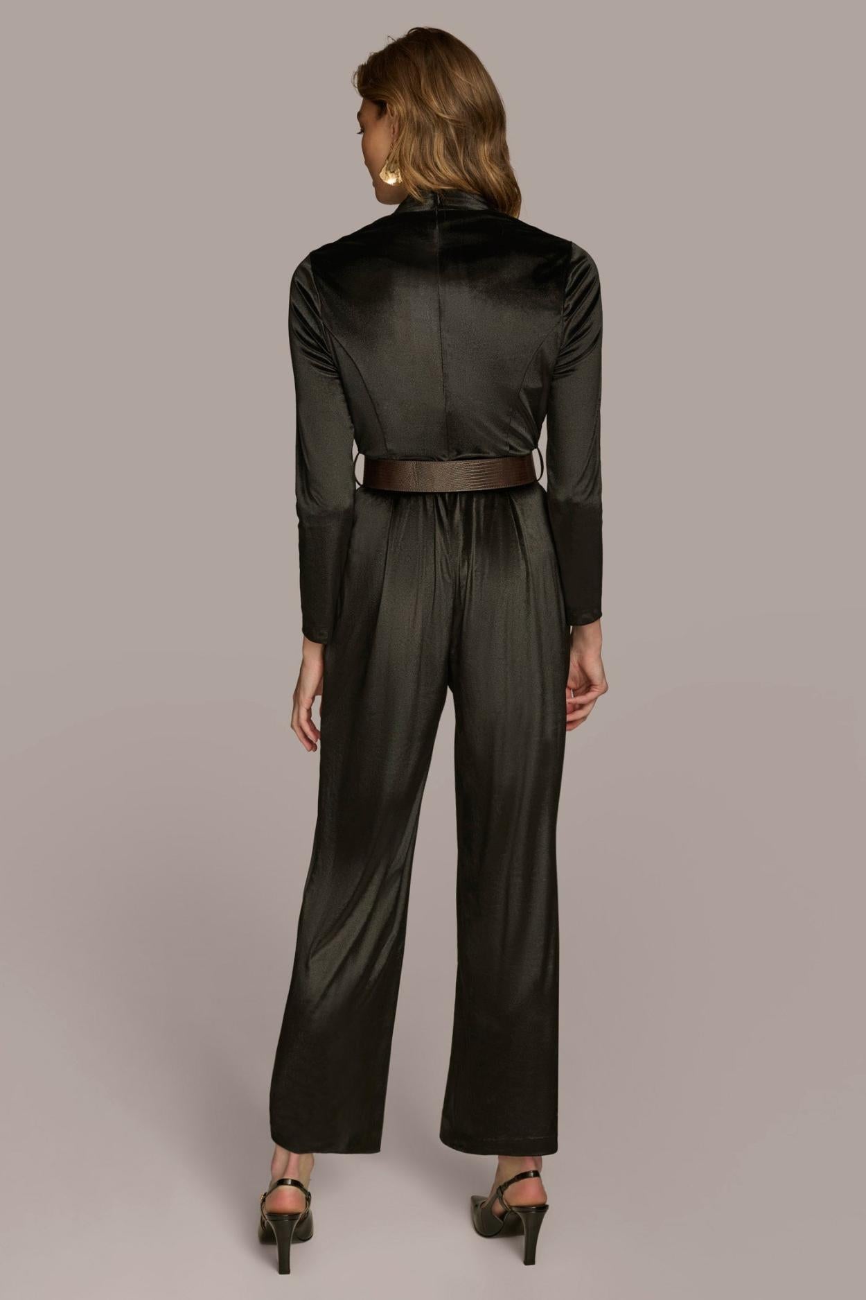 Donna Karan Dresses And Jumpsuits | Women VELVET VNECK JUMPSUIT Black