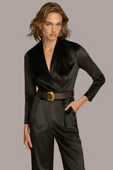 Donna Karan Dresses And Jumpsuits | Women VELVET VNECK JUMPSUIT Black