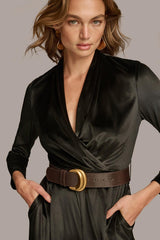 Donna Karan Dresses And Jumpsuits | Women VELVET VNECK JUMPSUIT Black