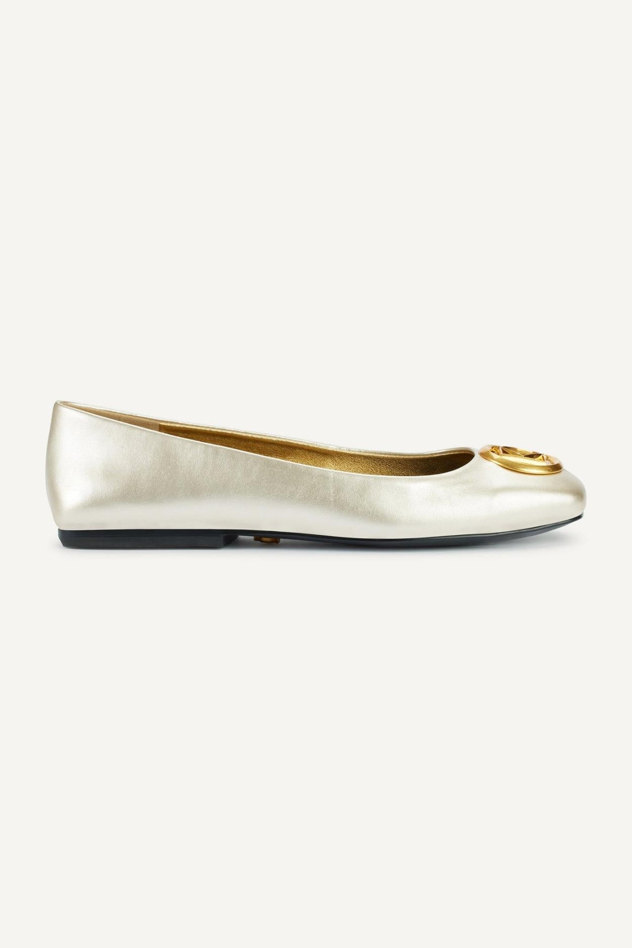 Donna Karan Flats And Loafers | Women KYLEE BALLET FLAT White/gold