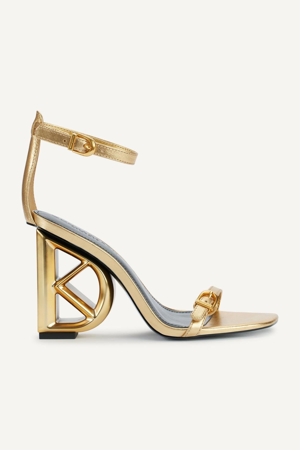 Donna Karan Heels And Wedges | Women DK ANKLE STRAP SANDAL Gold