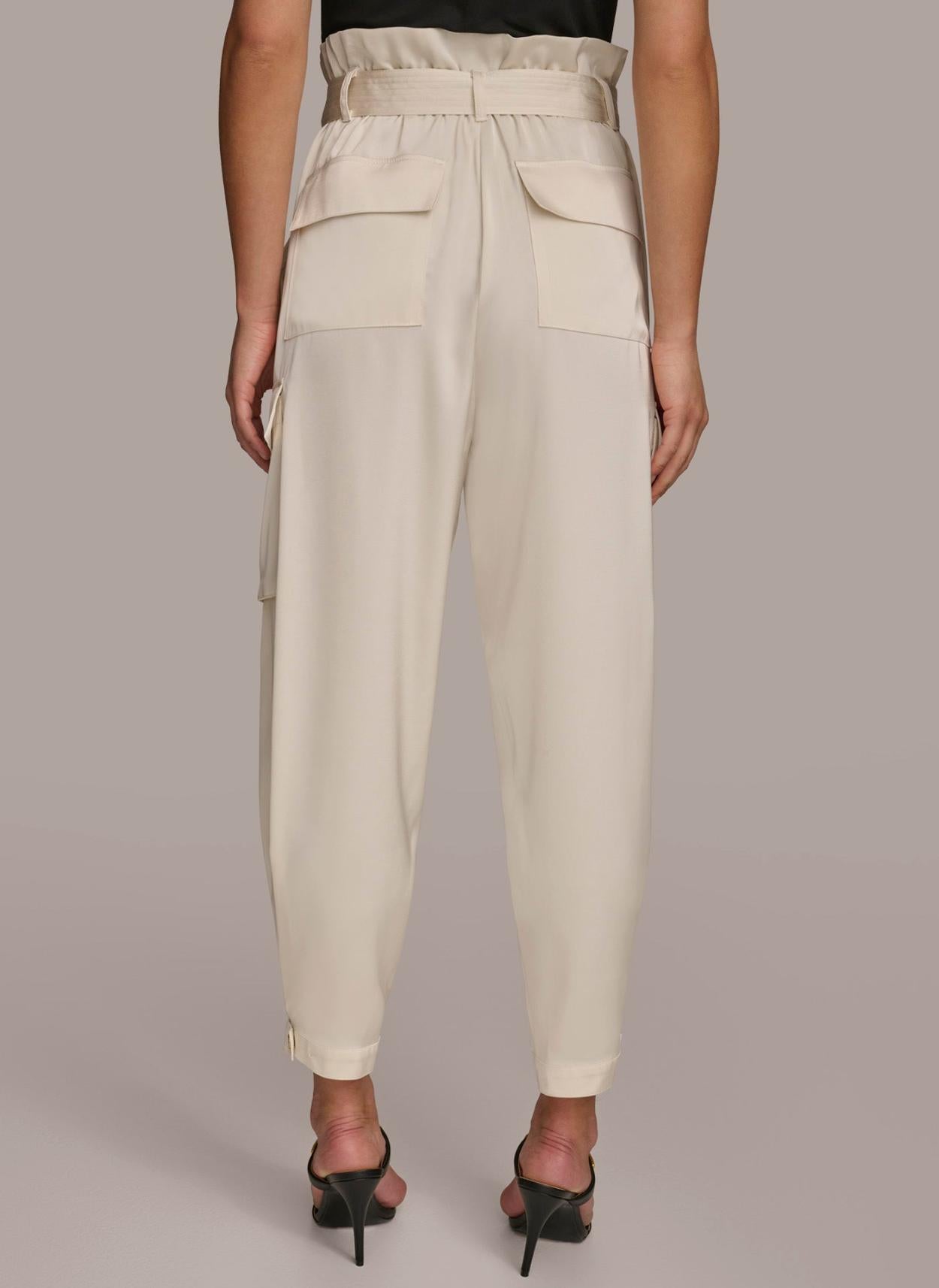 Donna Karan Pants | Women CARGO PANT WITH TIE BELT Cream