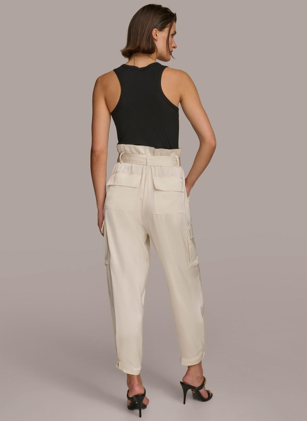 Donna Karan Pants | Women CARGO PANT WITH TIE BELT Cream